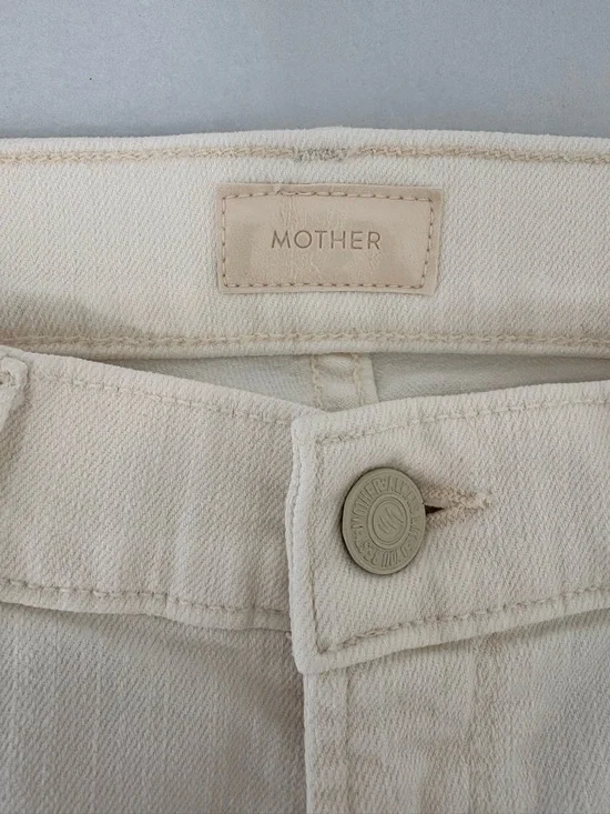 #319 MOTHER Retail $228 Mid Rise Dazzler Crop Sz 27 Whipping The Cream PinkRacer - Picture 4 of 15